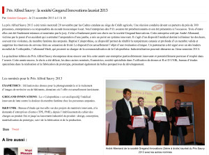 Prix Alfred Sauvy _ la société Gregand Innovations lauréat 2013 _ La Semaine du Roussillon